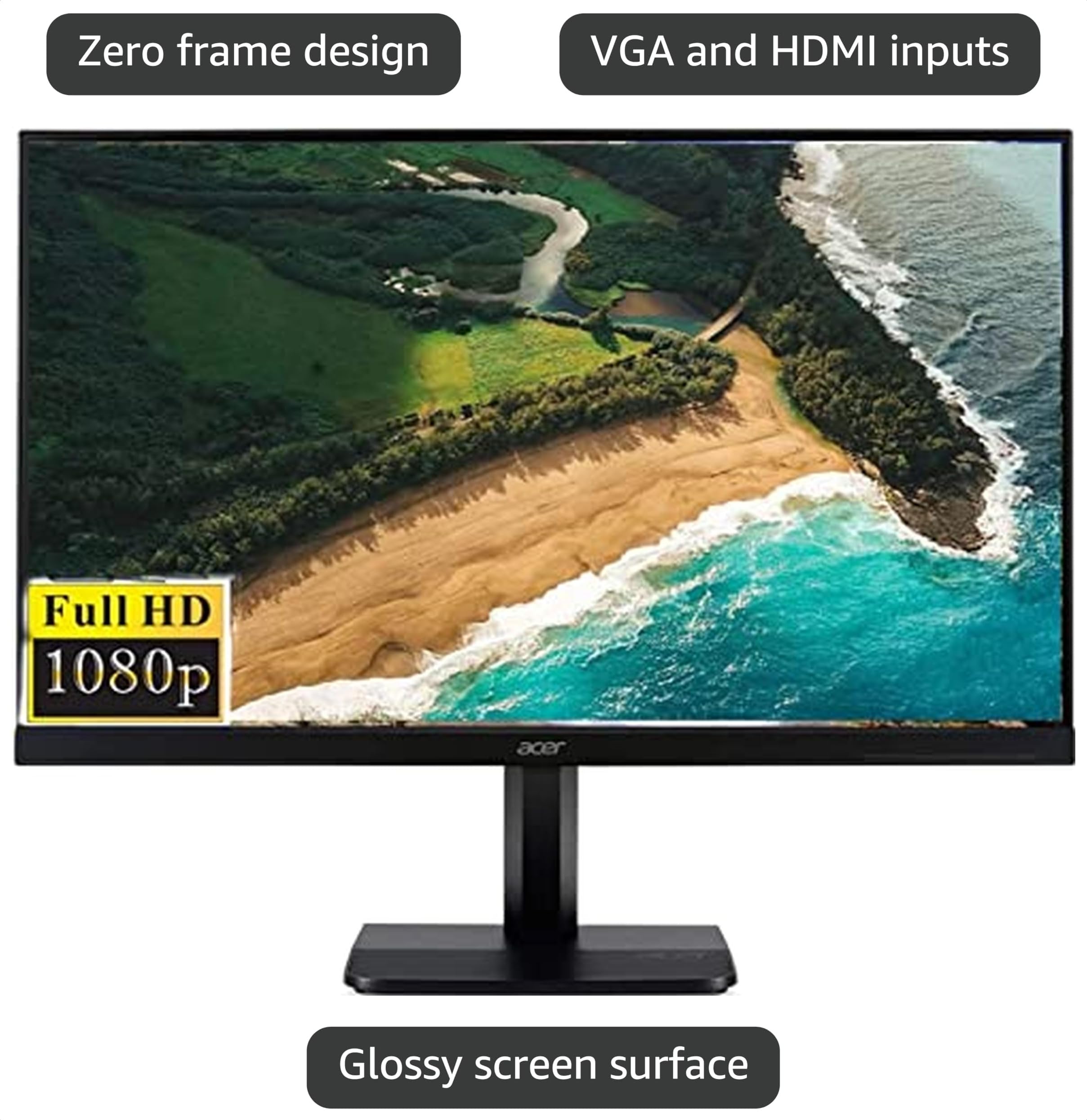 Acer 23.8インチ モニター VisionCare Eyesafe Amazon.com: Acer 23.8” Full HD 1920 x 1080 IPS Zero Frame Home
